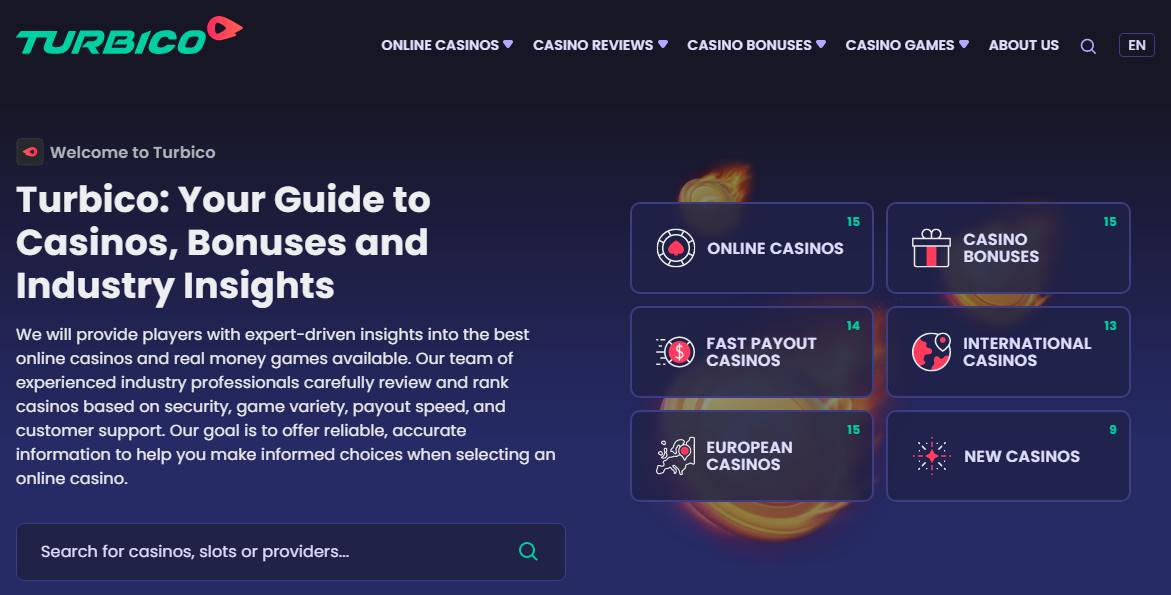 Turbico Casino Desktop screenshot