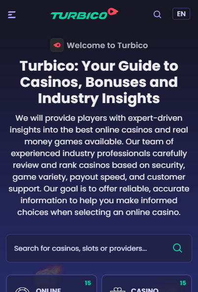 Turbico Casino Mobile screenshot